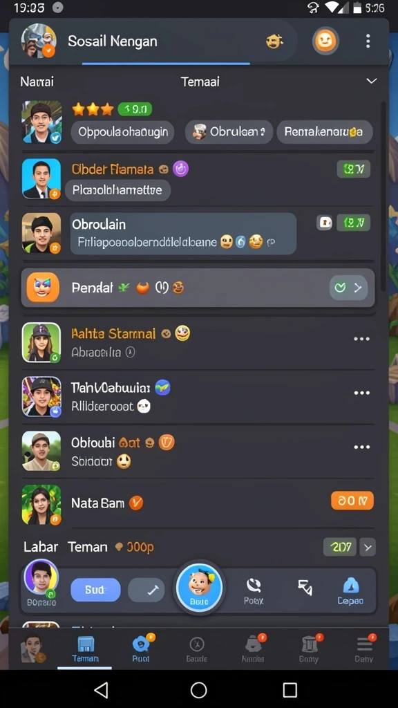 Screenshot menunjukkan tampilan utama aplikasi dengan berbagai pilihan game.