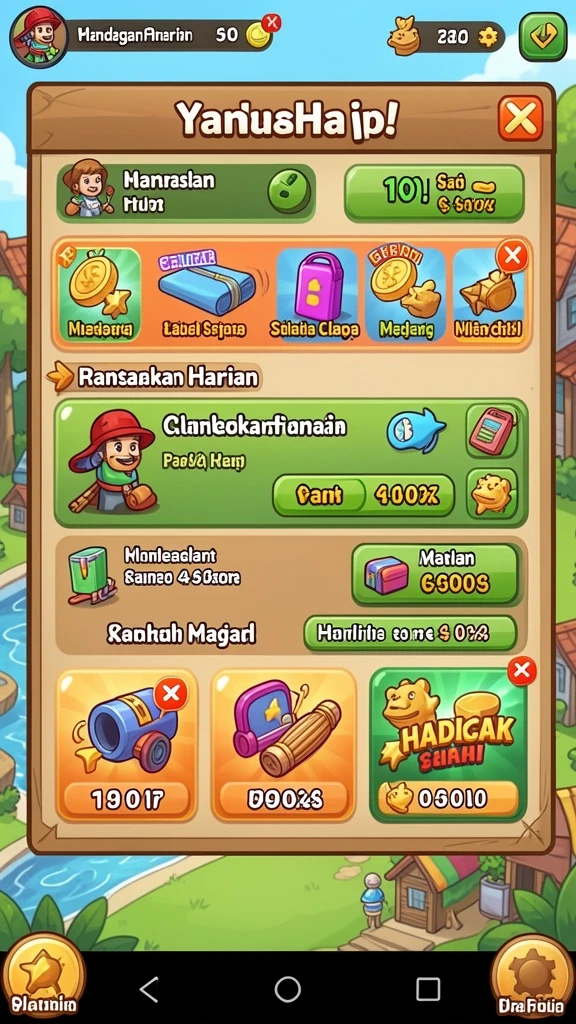 Screenshot menunjukkan pengguna yang menikmati permainan slot dengan antarmuka yang memukau.