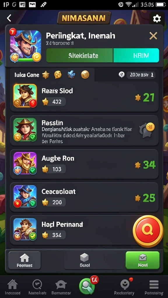 Tantangan menarik di setiap level permainan.