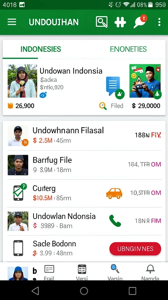 Tampilan antarmuka yang penuh warna dan menarik.