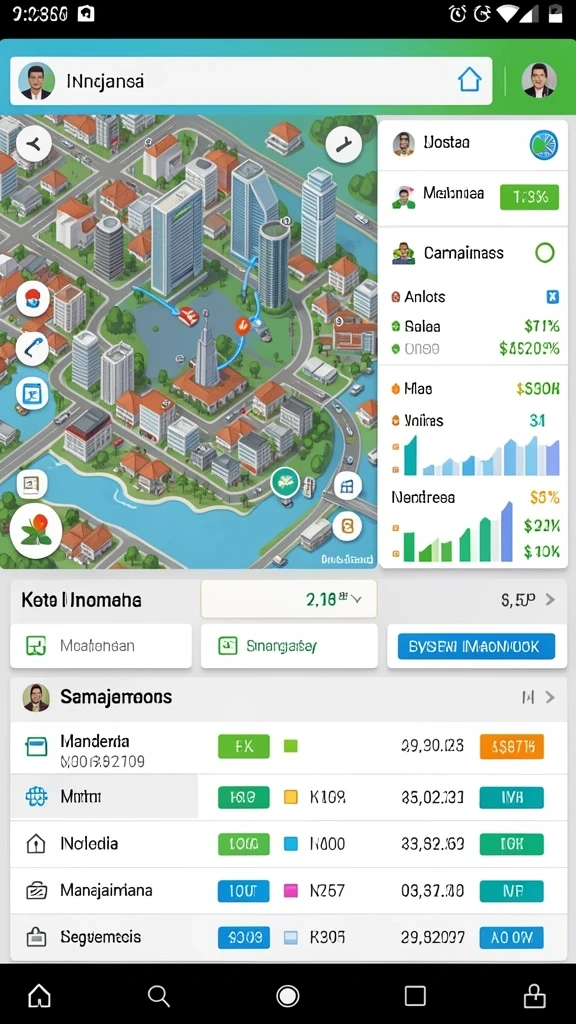 Tampilan utama permainan dengan level yang berbeda.