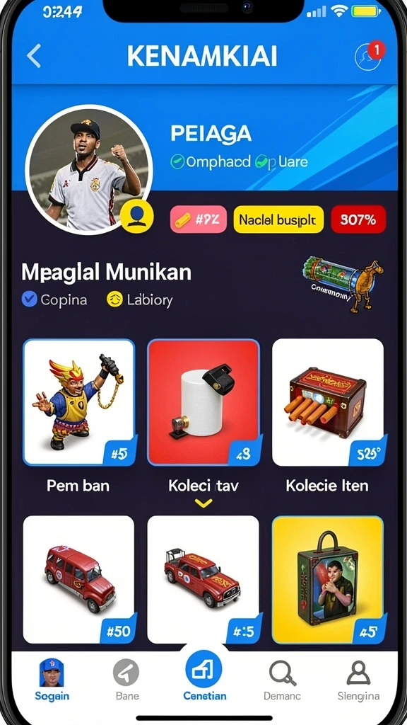 Menampilkan berbagai pilihan permainan judi.
