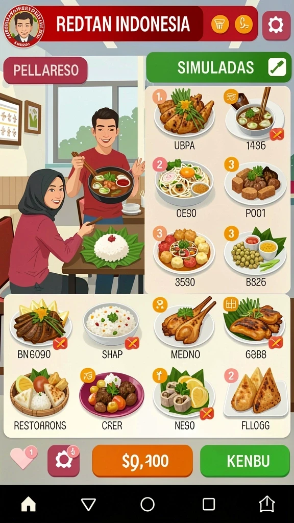 Karakter unik dengan desain yang menarik dan cerah.