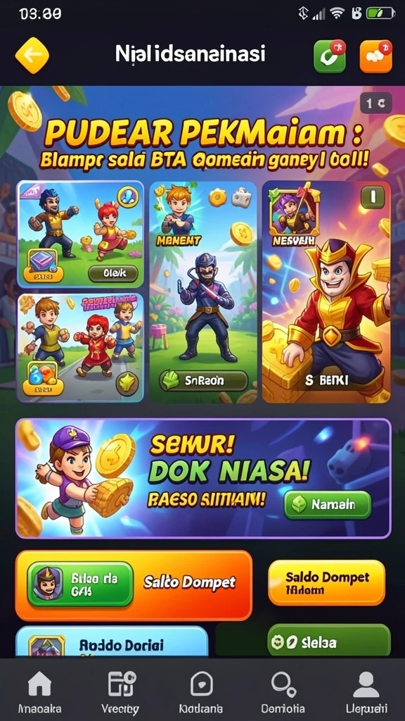 Pengguna menikmati pengalaman bermain yang menyenangkan.