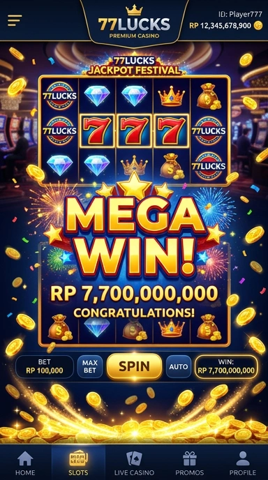 77lucks — layar beranda
